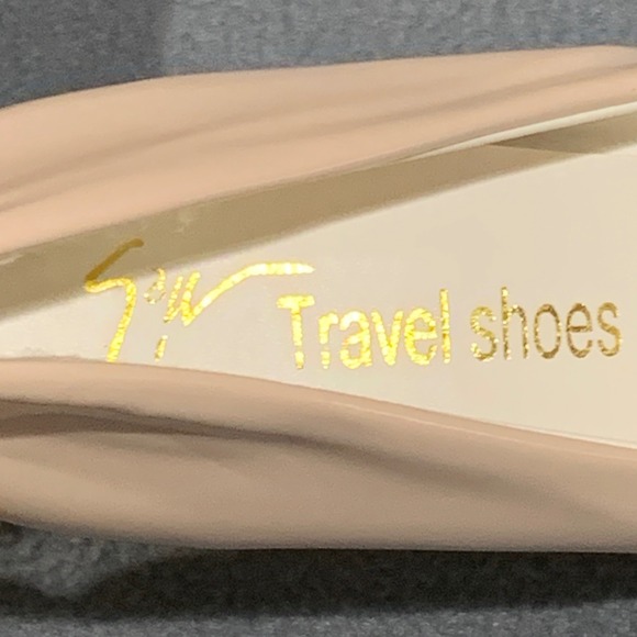 Womens Travel Shoes Platform Heels Pumps Nude Patent Leather Size 10.5 - Picture 4 of 11